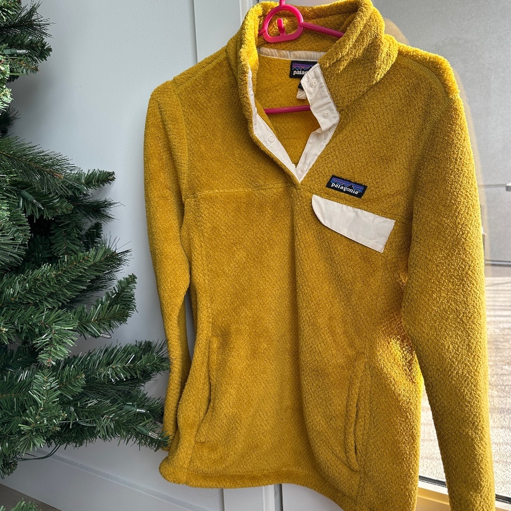 XS Yellow Patagonia Retool Snap 1/4 Pullover